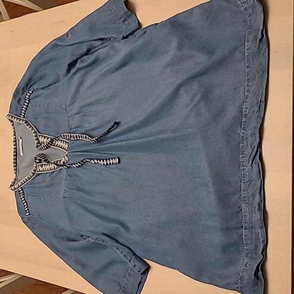 Kenneth Cole Reaction Dresses & Skirts - LIKE NEW Y2K Kenneth Cole Reaction Denim Look with Western Trim Mini Dress/Tunic